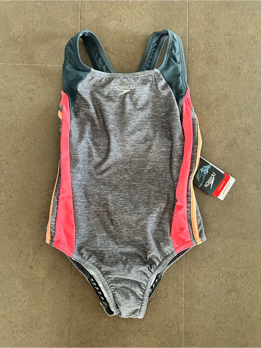 Speedo Grey One-Piece Swimsuit size 8